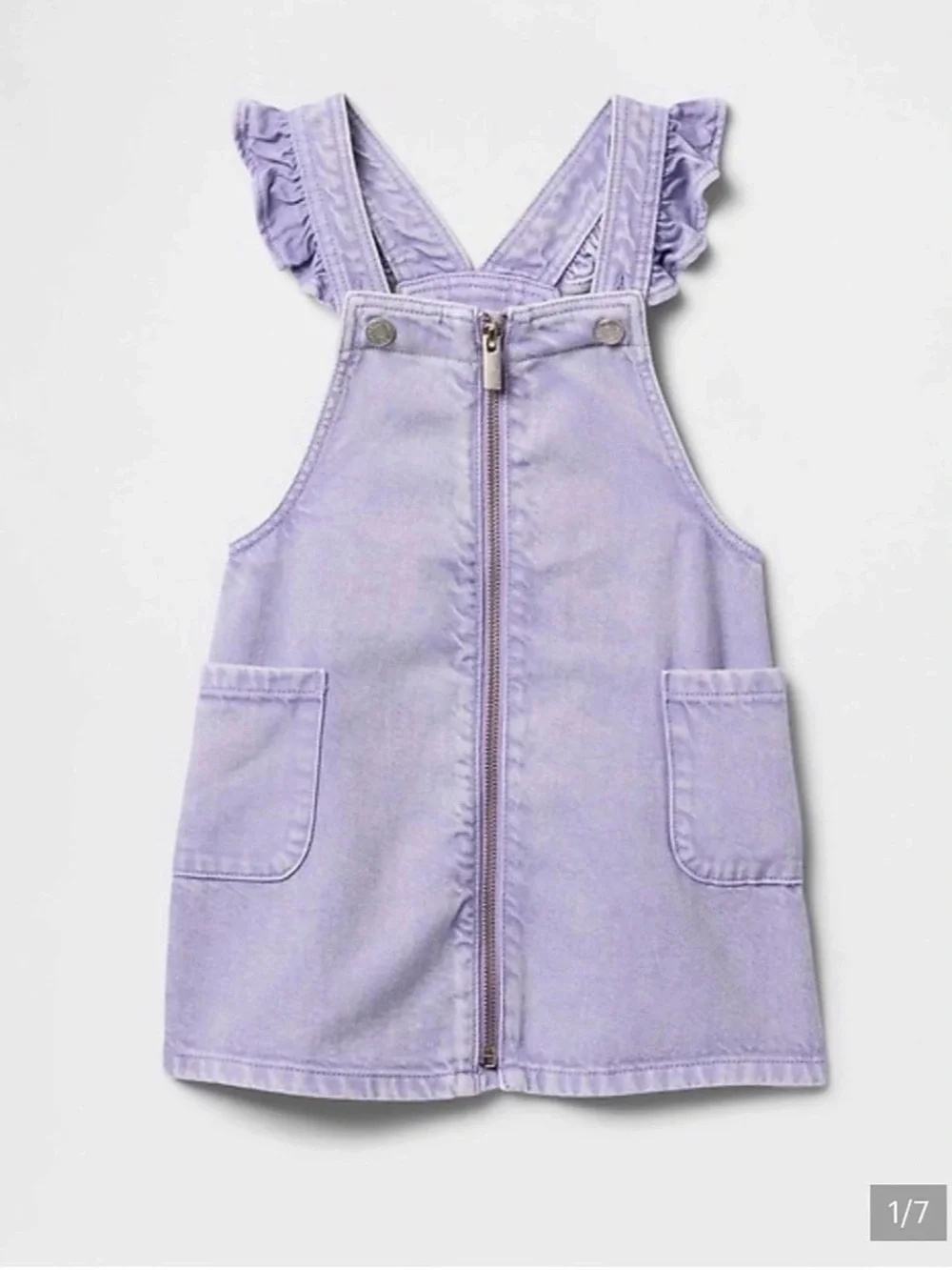 baby GAP Girls Purple Ruffle Strap Overalls dress 2T